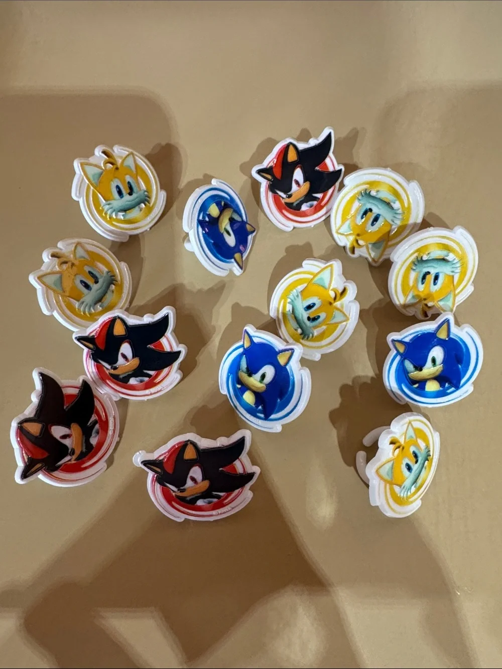 Sonic Themed Kids Ring Party Favors - Blue, Yellow & Black Options